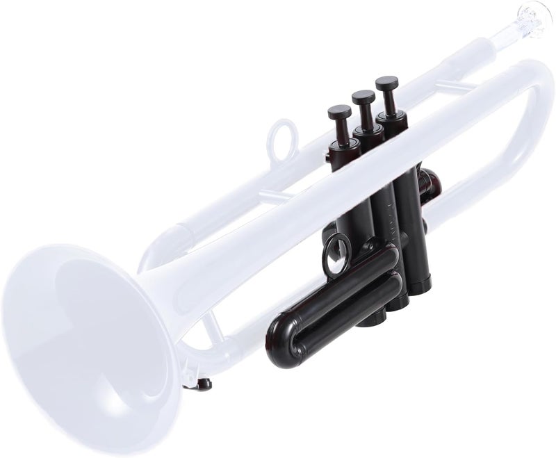 PAMPET Professional Plastic Bb Trumpet Student Trumpet Set for Student Beginner With 7C Mouthpiece and 3C Mouthpiece Bb Trumpet Instrument, White, PM160 - Image 1